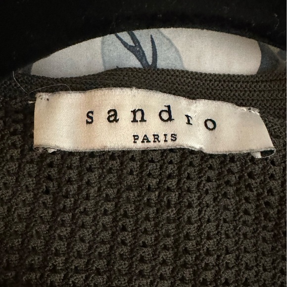 SANDRO Rhapsody Olive Green Fit and Flare Dress (D9) - Picture 8 of 8